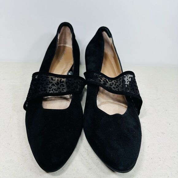 BEAUTIFEEL Black Suede Leather Heels Pumps US 9-9,5 EU 40 - Picture 3 of 8